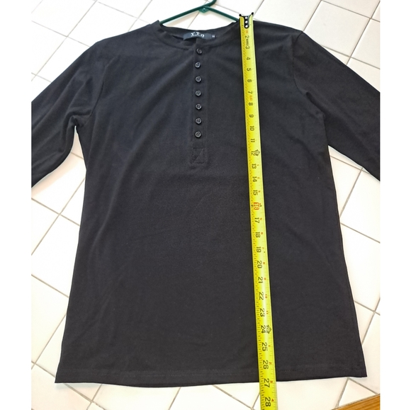 YTD black casual long sleeve top size small shirt - Picture 3 of 7